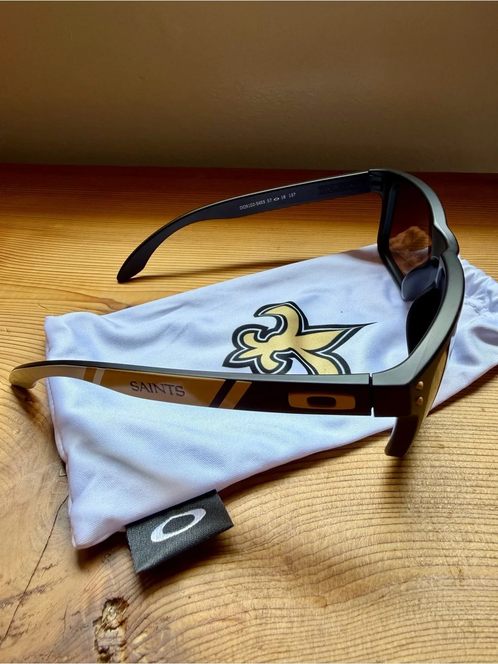 Oakley Matte NFL Saints Sunglasses with Brown Prizm Tungsten Lenses